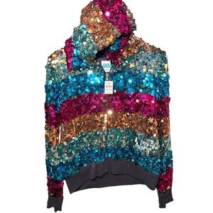 Rare Victoria Secret Victoria’s PINK Bling Rainbow Sequin Fashion Show Size XS